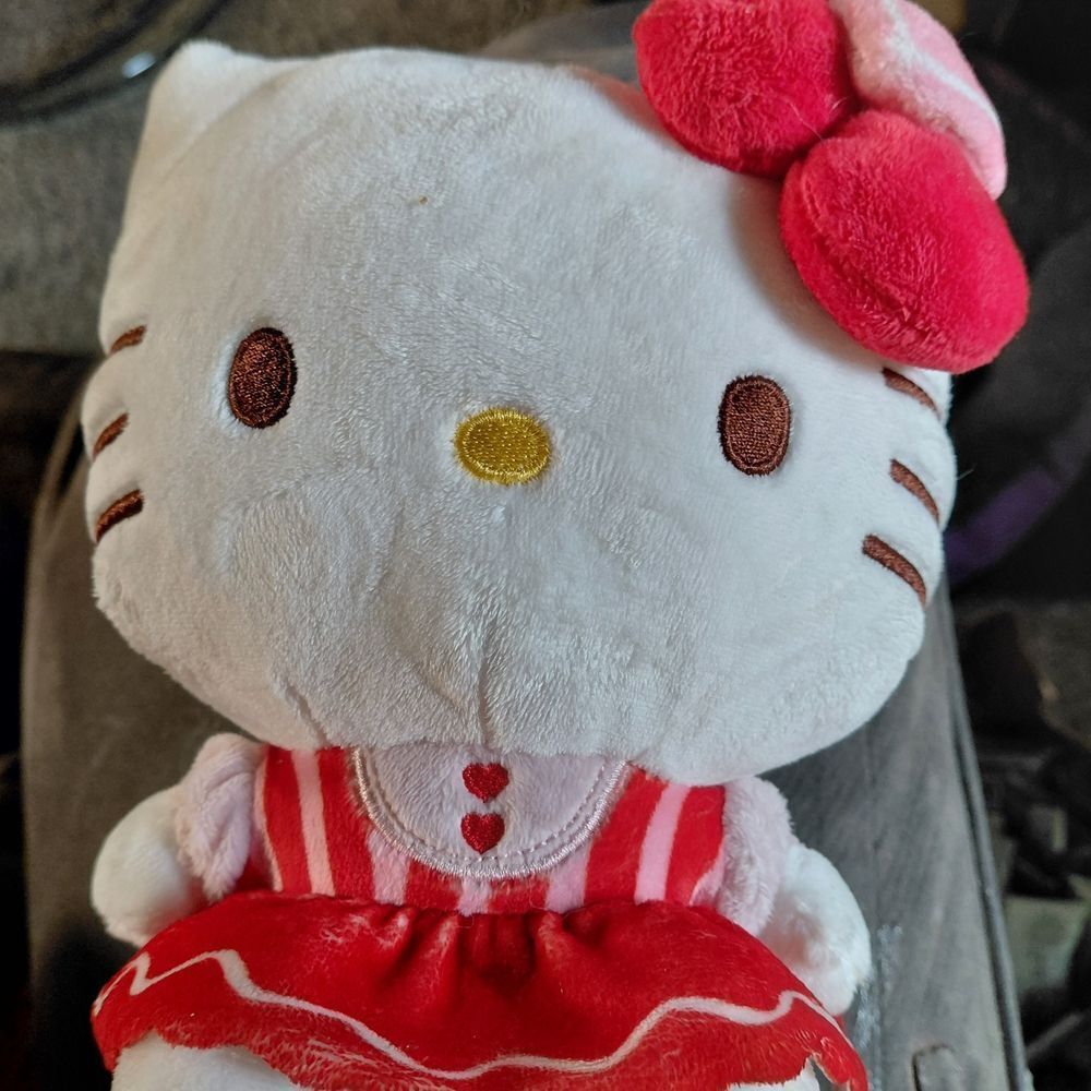 Hello Kitty 9" Plush Toy with Red & Pink Bow & Dress
